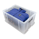 NEW Whitefurze 70L Allstore Transparent Storage Box with Lid 66 x 45 x 32 CM