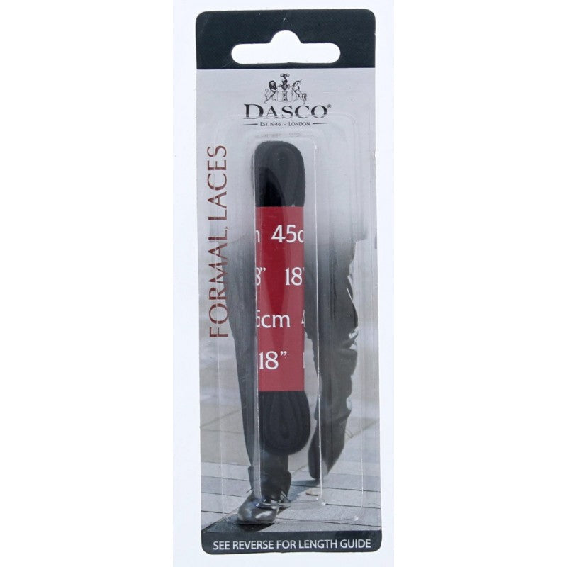 Dasco Formal Laces Waxed Flat 4mm - Black 75cm