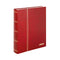 NEW Lindner Standard Unpadded Leather Stamp Stock Book with 48 White Pages & Glassine Strips 230x305mm - Red