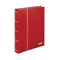 NEW Lindner Standard Unpadded Leather Stamp Stock Book with 48 Black Pages & Glassine Strips 230x305mm - Red