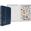 NEW Leuchtturm Comfort Deluxe Stockbook Blue Padded Crocodile Cover & Gold Fittings Stamp Album 64 Pages White A4
