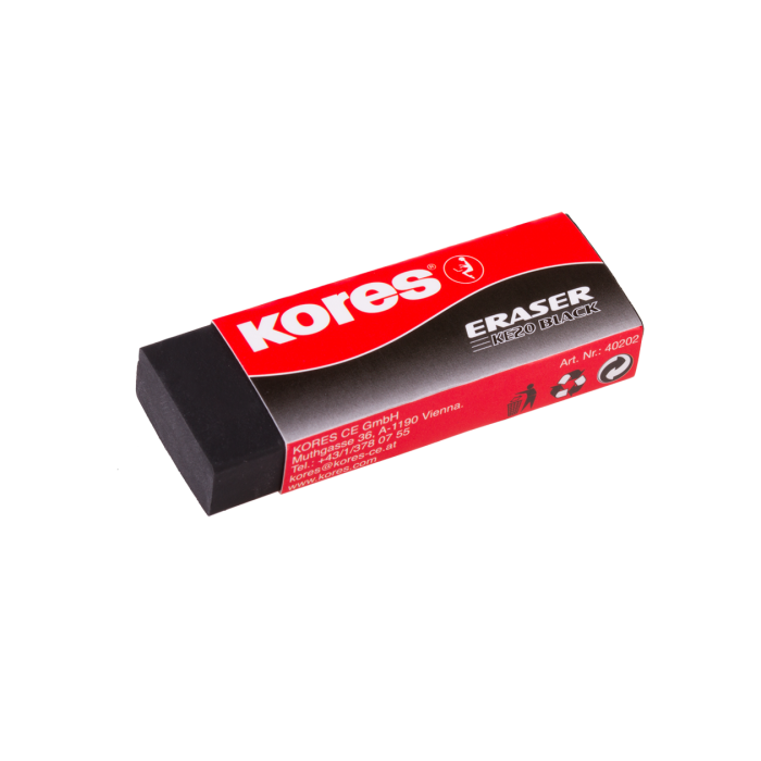 Kores KE20 Eraser 60x21x10mm - Black