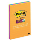 3M Post-it® Lined Super Sticky Notes 4"x6" - Pack of 4 Colored