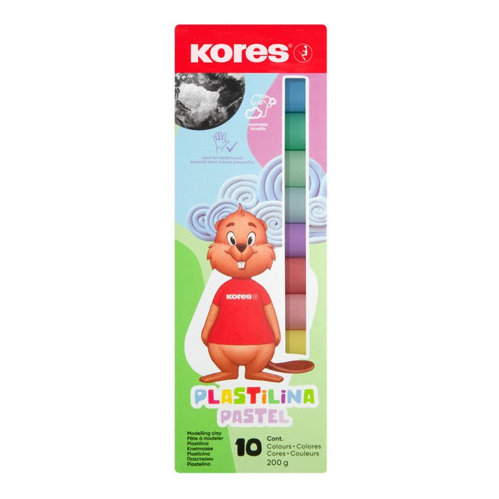 Kores Plastilina Modelling Clay 20g x 10 Pastel Colors - 200g