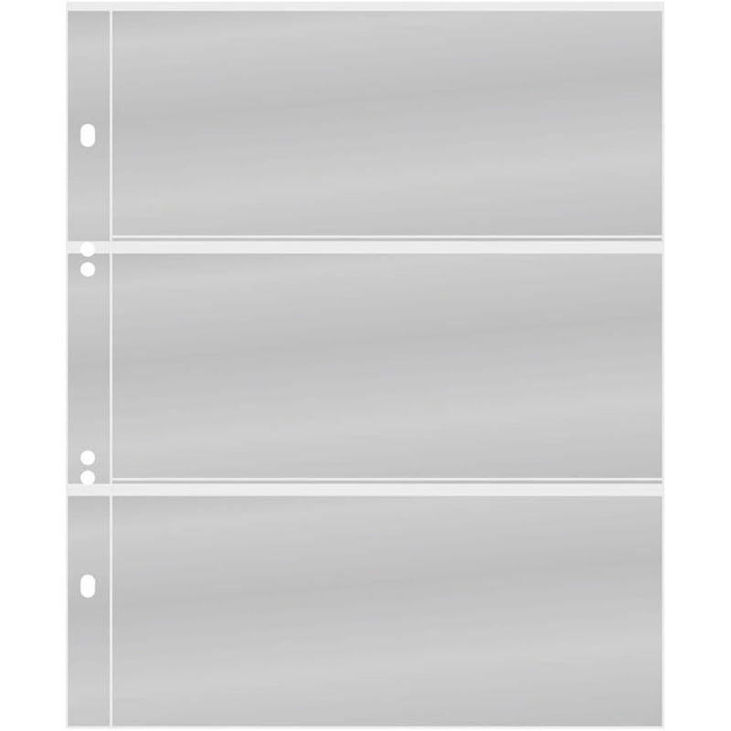 NEW Lindner Multi collect 3 Strips OPTIMA Refill Sheets Crystal Clear 3 Pockets 77x190mm - Pack of 10