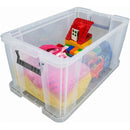 NEW Whitefurze 54L Allstore Transparent Storage Box with Lid 64 x 38 x 31 CM