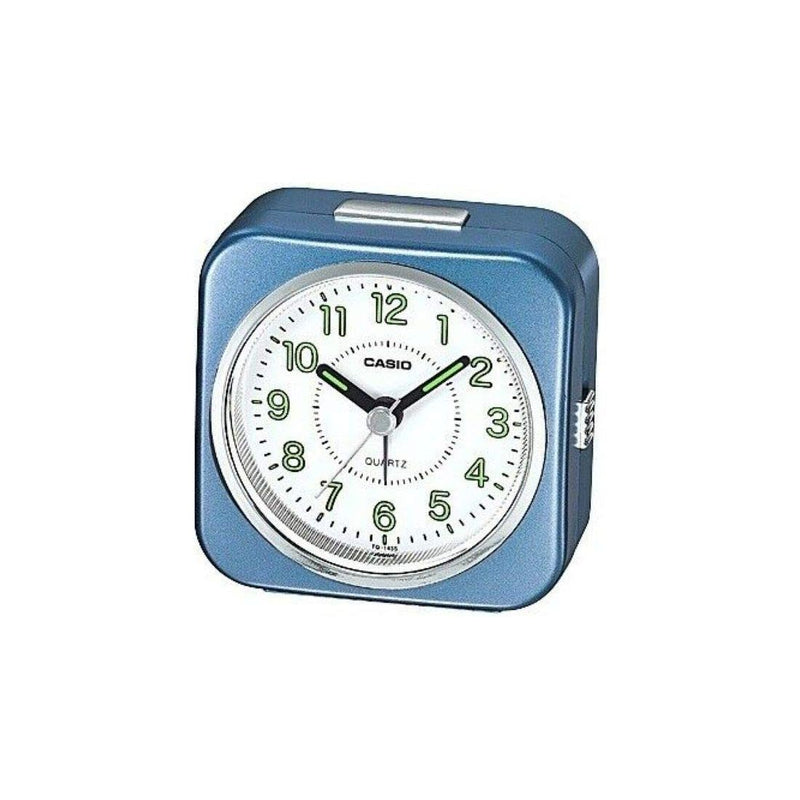 Casio TQ-143S Beep Alarm Clock 70x70x30mm with Neo Display & Light - Blue