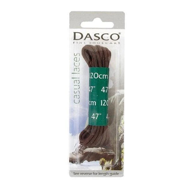 Dasco Casual Laces Waxed Thin Round 3mm - Brown  100cm