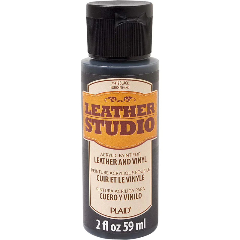 Plaid Leather Studio Leather & Vinyl Acrylic Paint 59ml - Black