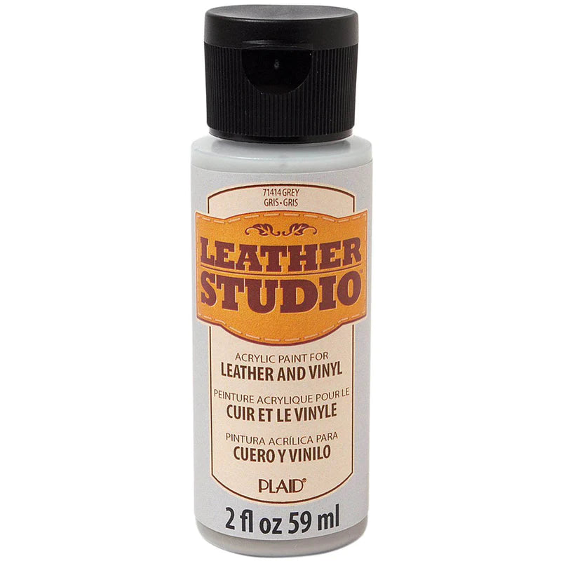 Plaid Leather Studio Leather & Vinyl Acrylic Paint 59ml - Grey