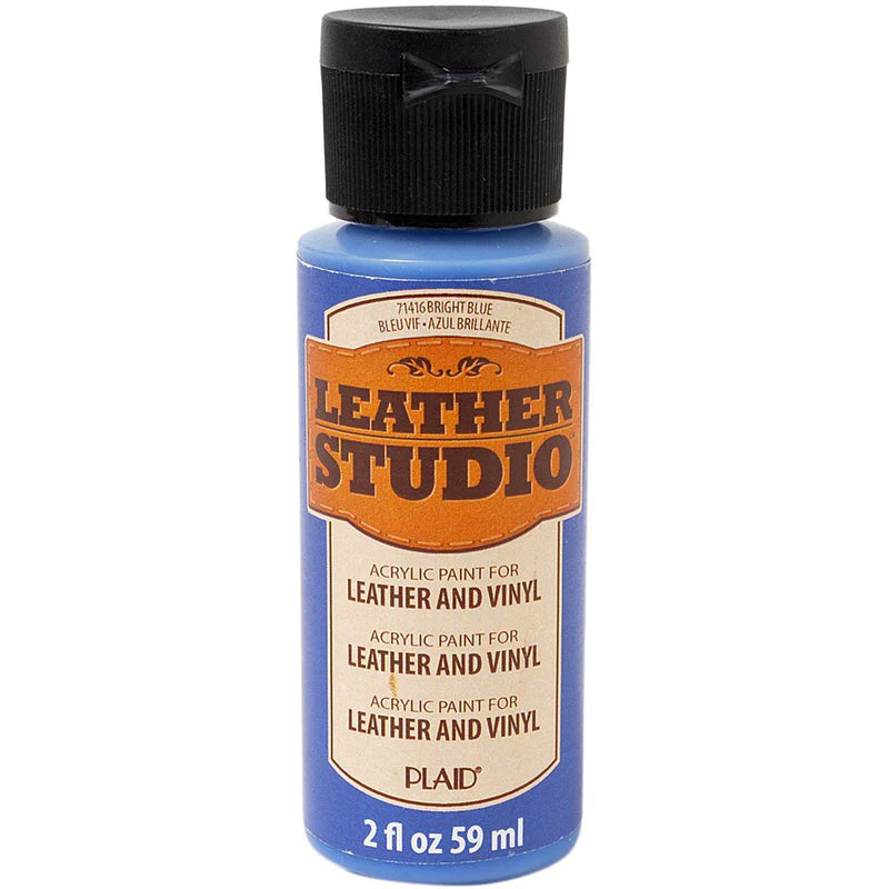 Plaid Leather Studio Leather & Vinyl Acrylic Paint 59ml - Bright Blue