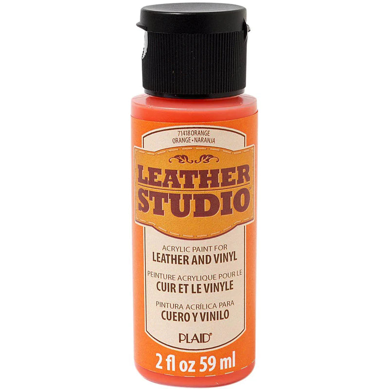 Plaid Leather Studio Leather & Vinyl Acrylic Paint 59ml - Orange