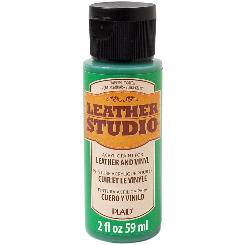 Plaid Leather Studio Leather & Vinyl Acrylic Paint 59ml - Kelly Green