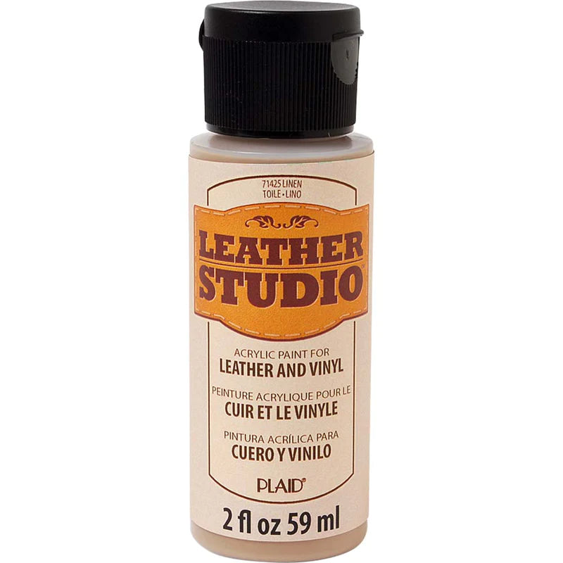 Plaid Leather Studio Leather & Vinyl Acrylic Paint 59ml - Linen