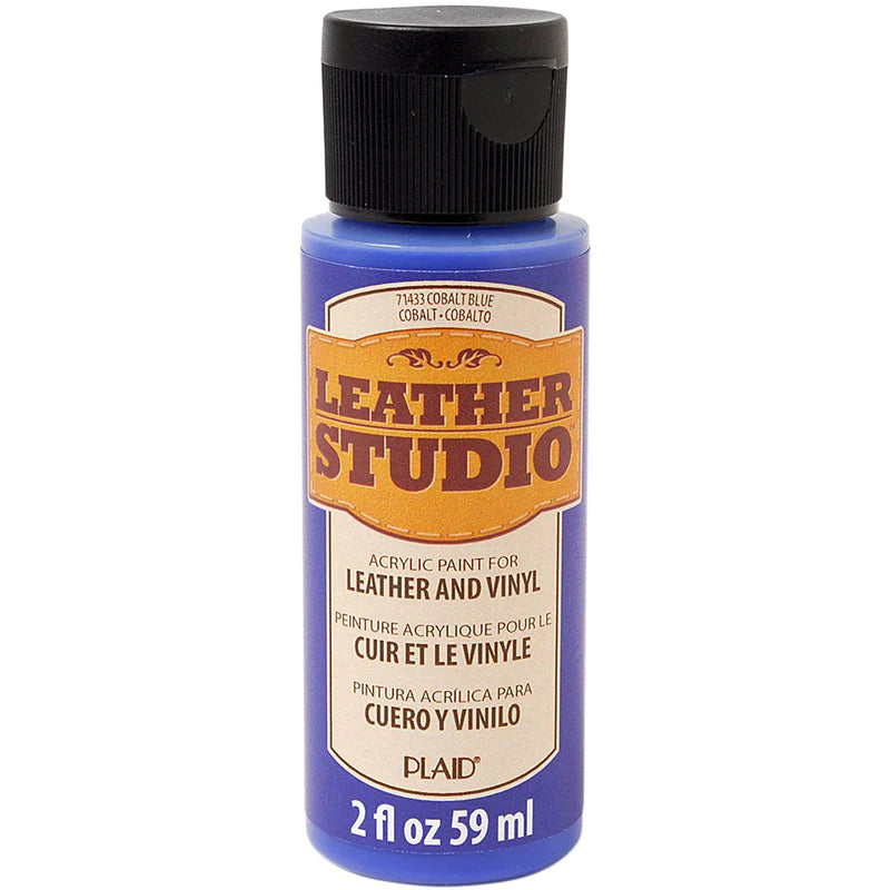 Plaid Leather Studio Leather & Vinyl Acrylic Paint 59ml - Cobalt Blue