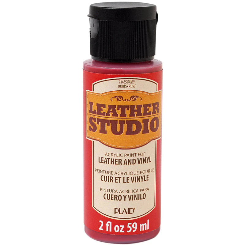 Plaid Leather Studio Leather & Vinyl Acrylic Paint 59ml - Ruby