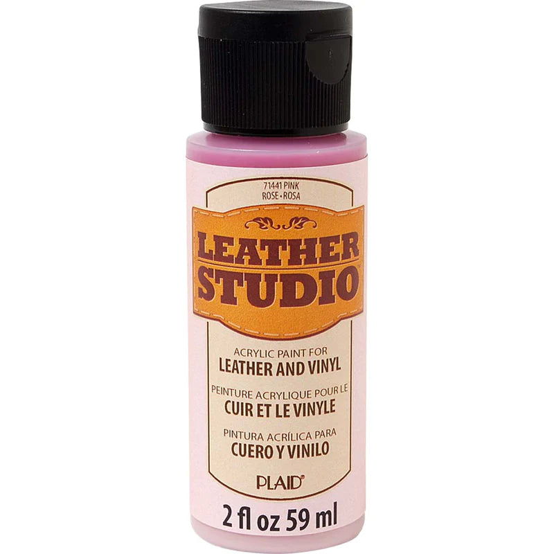 Plaid Leather Studio Leather & Vinyl Acrylic Paint 59ml - Pink