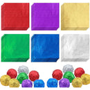 Foil Chocolate Candy Wrappers Colored Square 4"x4" - Pack of 100 Sheets
