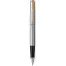 Parker Jotter Stainless Steel Chrome Color Trim GT Fountain Pen + Ballpoint Pen in a Gift Box