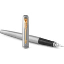 Parker Jotter Stainless Steel Chrome Color Trim GT Fountain Pen + Ballpoint Pen in a Gift Box