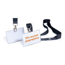 Durable ID Name badge CLICK FOLD 54x90mm with textile lanyard Black