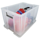 NEW Whitefurze 85L Allstore Transparent Storage Box with Lid 66 x 44 x 39 CM