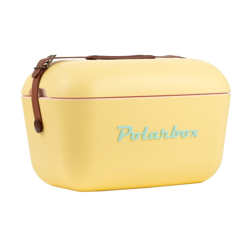 Polarbox Classic 20 Litre Cooler with Leather Strap - Yellow/Brown