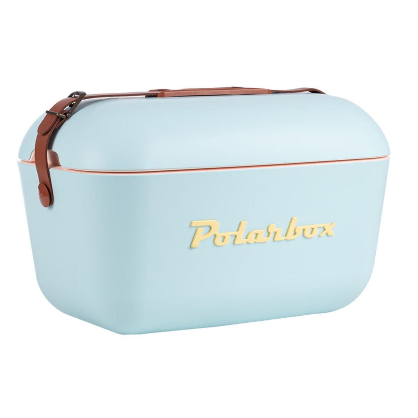 NEW Polarbox Classic 20 Litre Coolers with Leather Strap - Blue/Brown