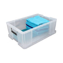 NEW Whitefurze 51L Allstore Transparent Storage Box with Lid 66 x 44 x 23 CM