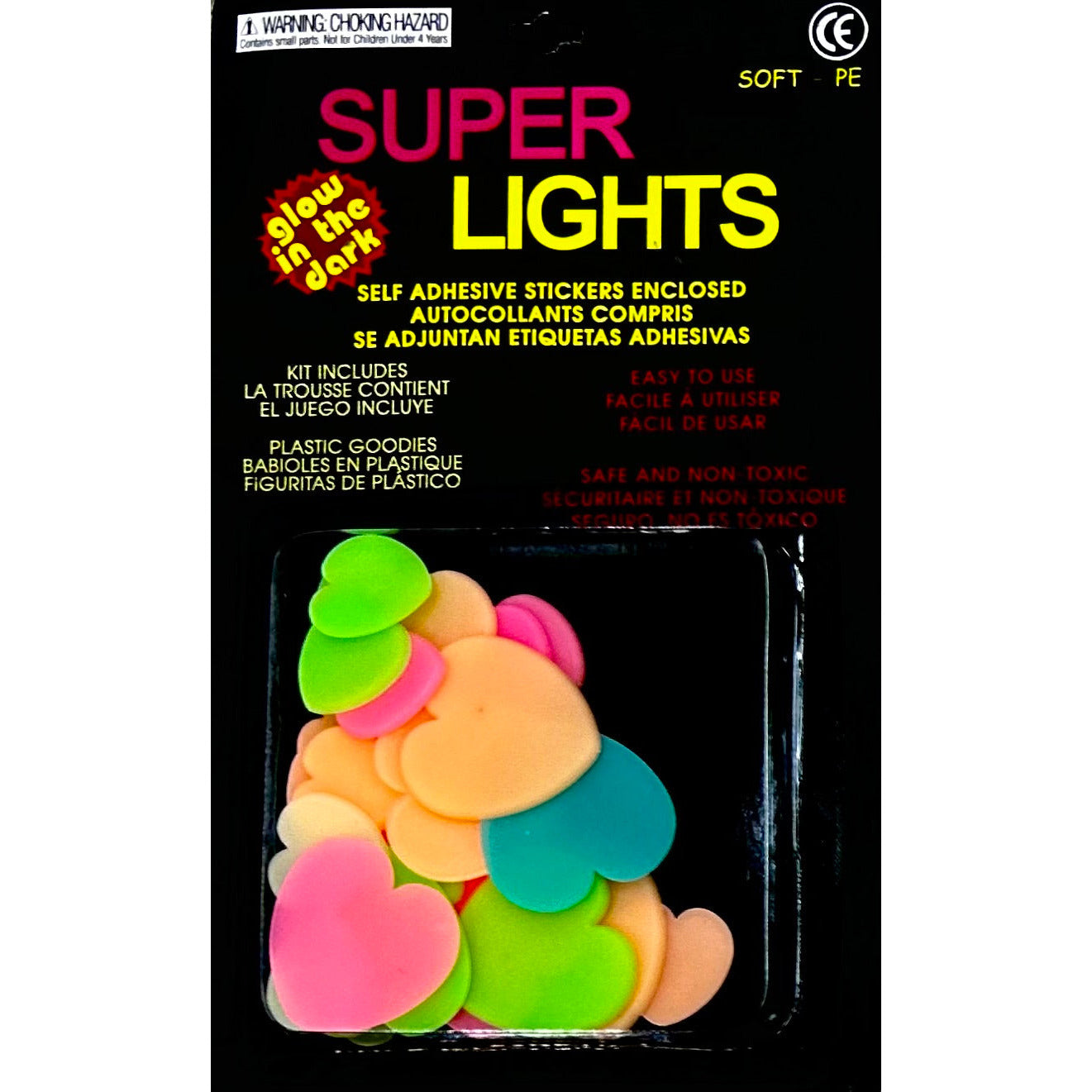 Party Favor Super Lights Glow in the Dark Assorted Hearts Set - 20 pcs