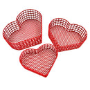 طقم عرض خاص سلة معدنية ملونة كبير الحجم شكل قلب سعة ٣