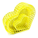 طقم عرض خاص سلة معدنية ملونة كبير الحجم شكل قلب سعة ٣