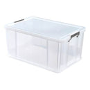NEW Whitefurze 70L Allstore Transparent Storage Box with Lid 66 x 45 x 32 CM