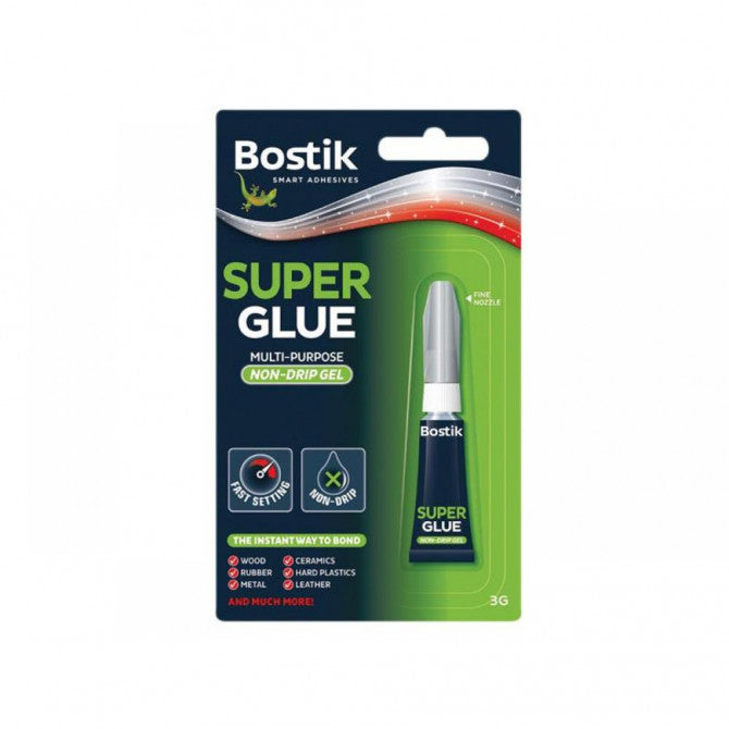 NEW Bostik Super Glue Non-Drip Gel Tube - 3g