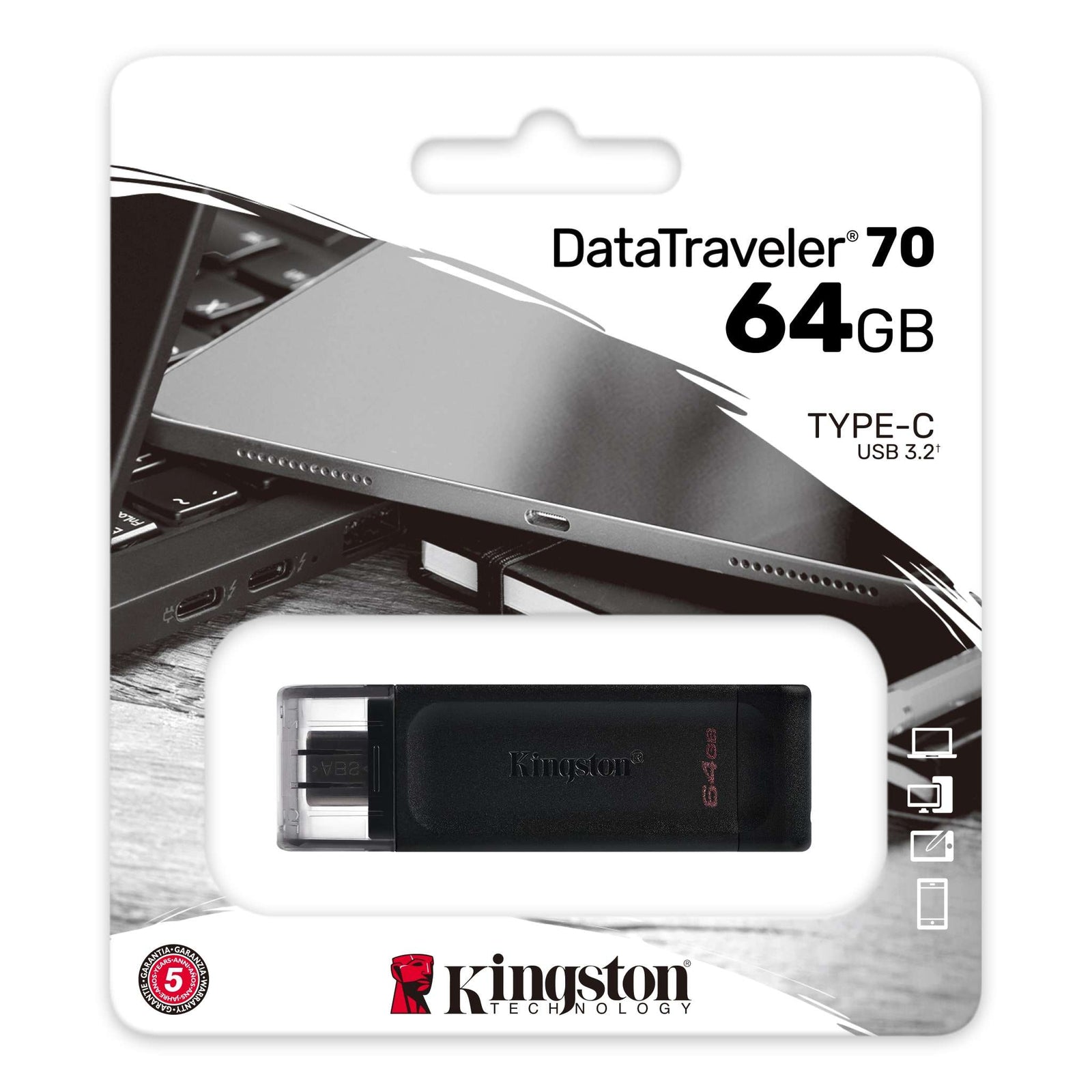 64GB ناقل بيانات يو اس بي فلاش كنغستون