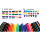 Mont Marte Mammoth Felt Tip Coloring Markers 30 Bright + 20 Scented Markers - Set of 50