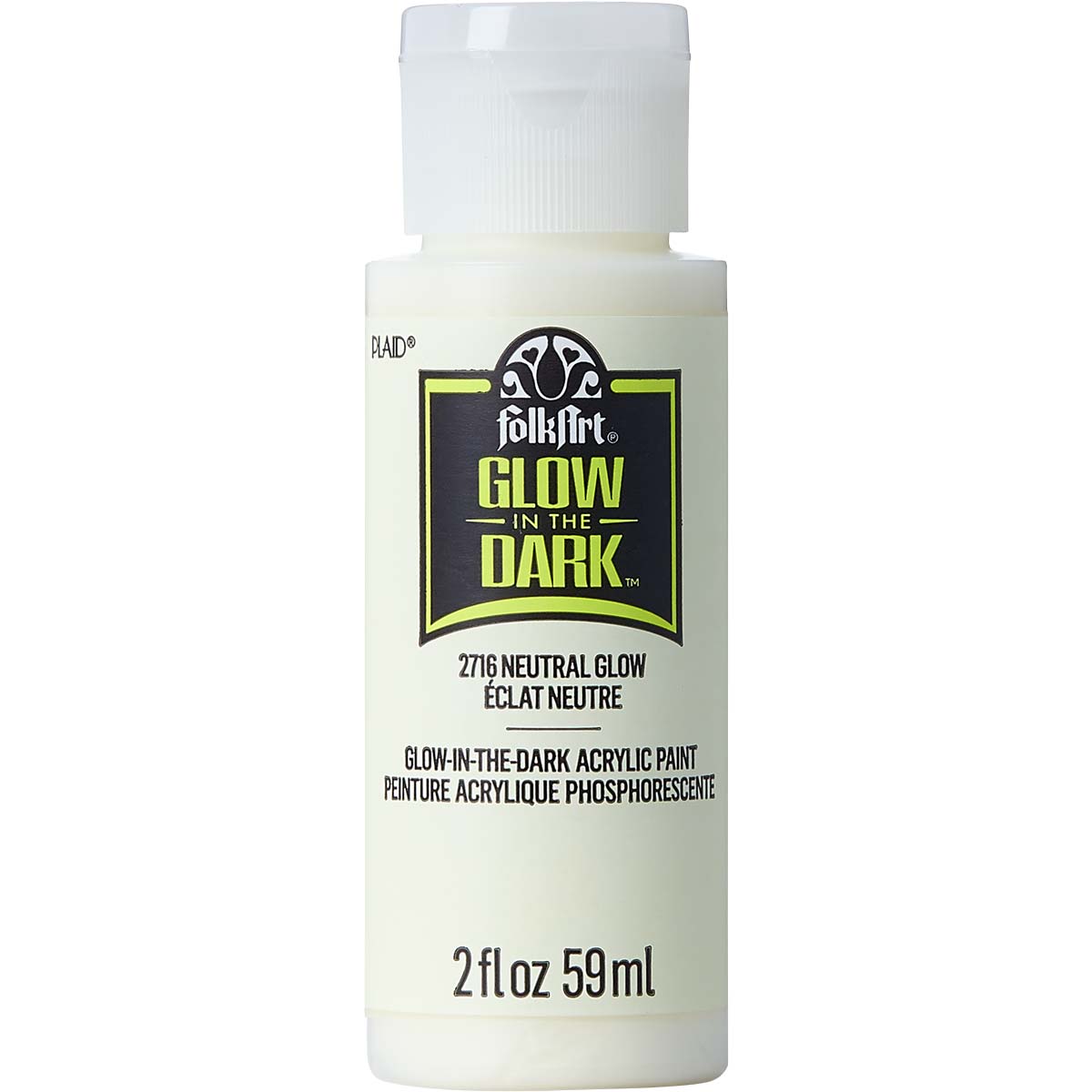 Plaid Folk Art Glow in the Dark Acrylic Paint 59ml