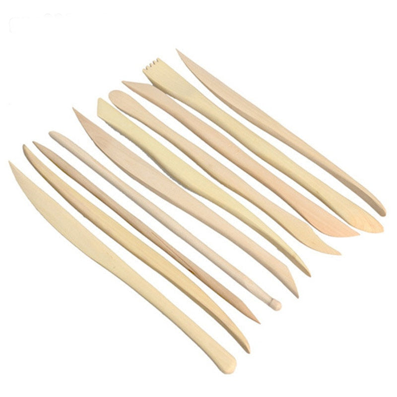 Sinoart Wood Pottery Tools Set of 9