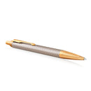 Parker IM Premium Warm Silver GT Rollerball & Ballpoint Pen Set
