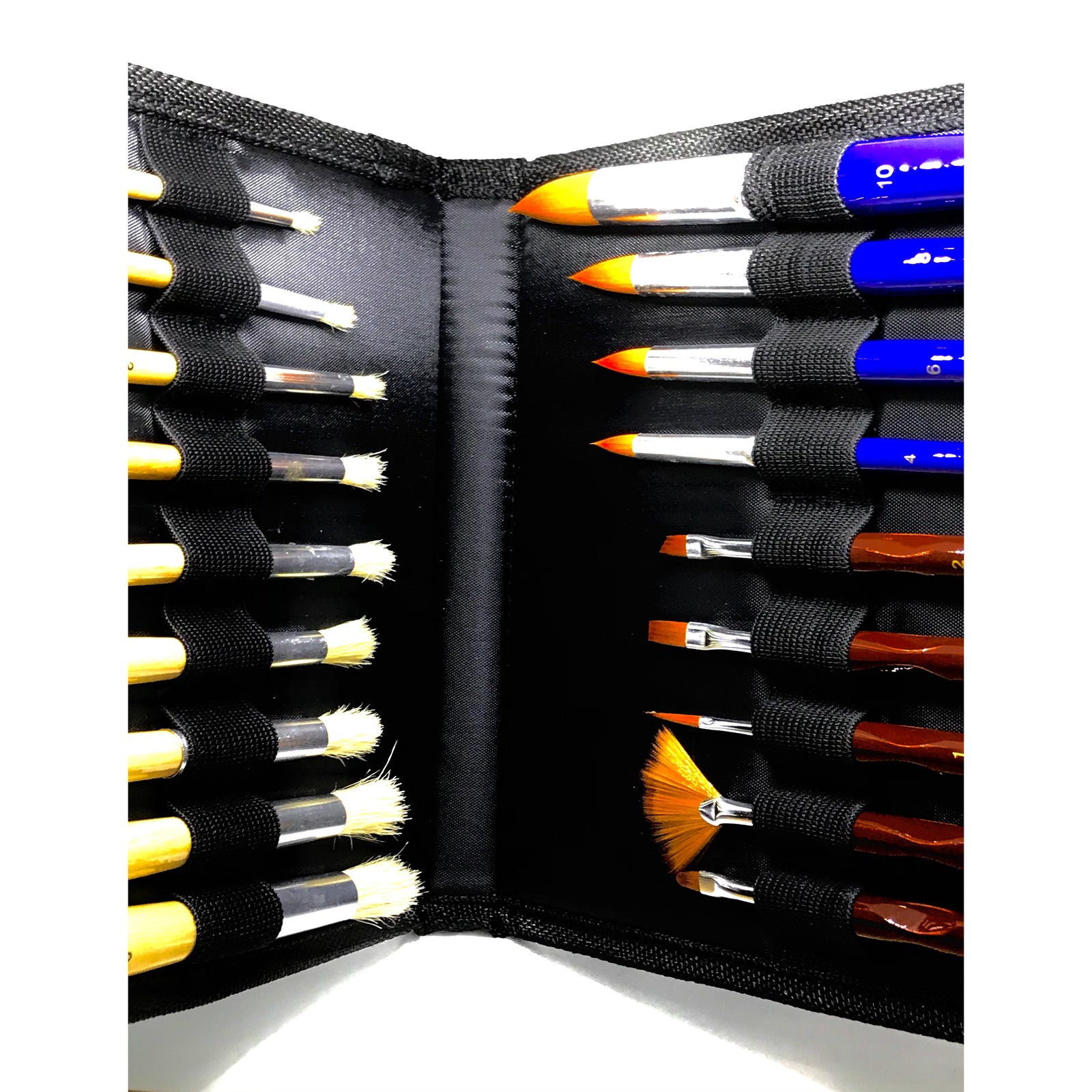 Sis Art Nylon Acrylic & Oil Bristle Brush Case -  Set of 18