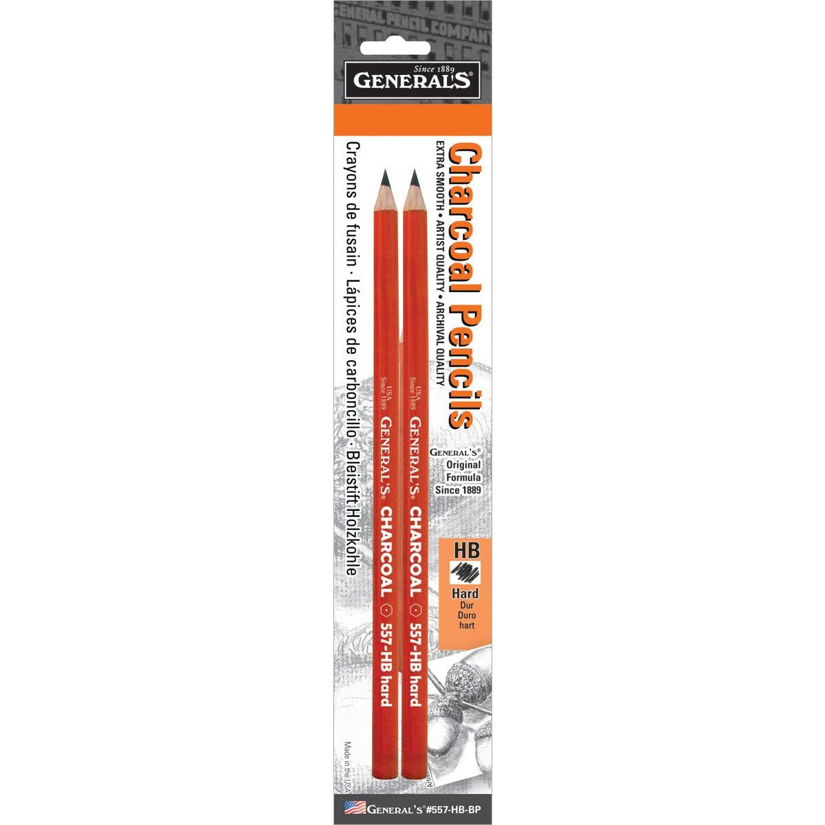 NEW General's Charcoal Pencil - Set of 2