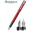 طقم أقلام واترمان الّوور أحمر كروم ريشة + جاف