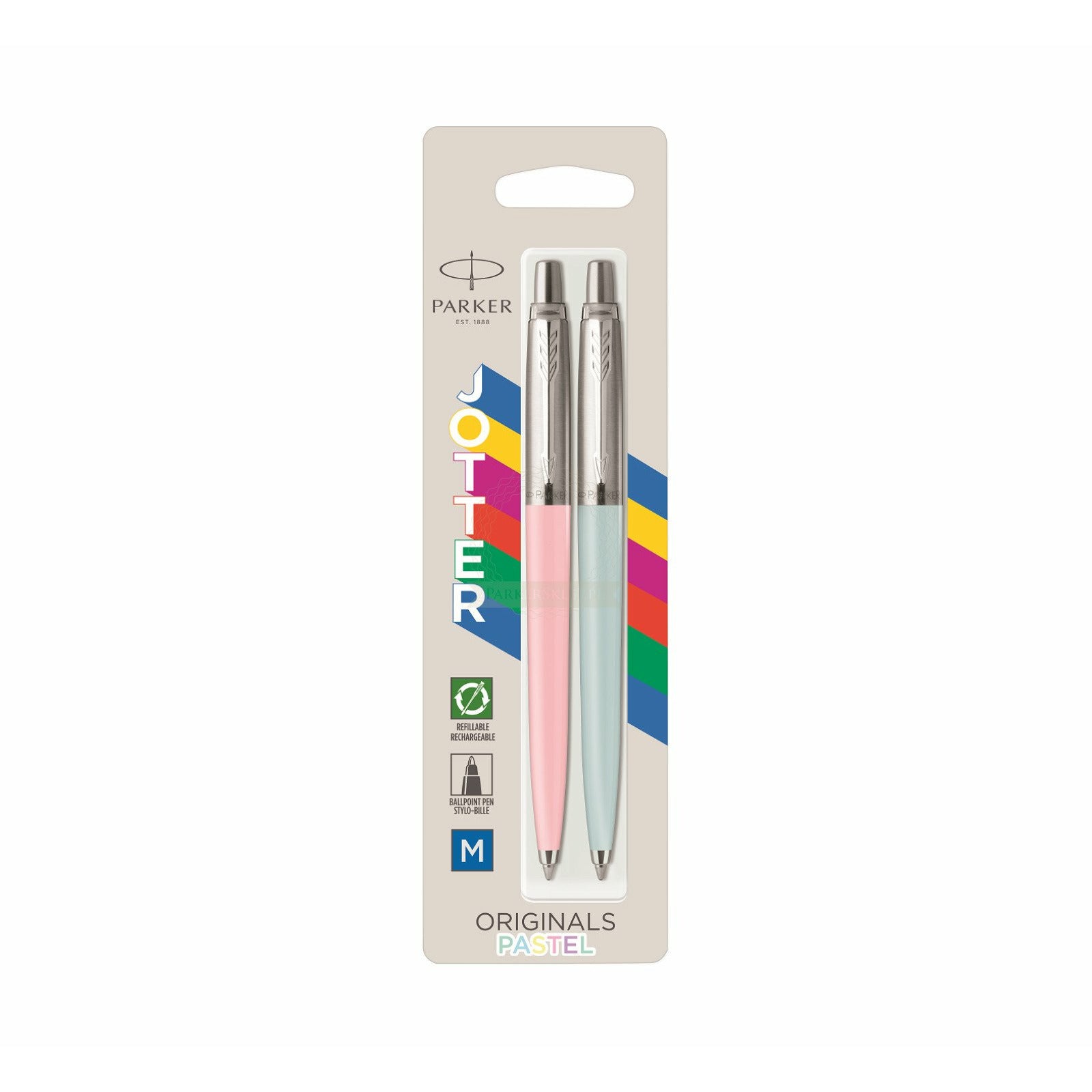 Parker Jotter Originals Pastel Blue & Pink Ballpoint Pen - Pack of 2