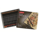 Derwent Tinted Charcoal Watersoluble Professional Quality Charcoal Drawing Pencils - Tin Set