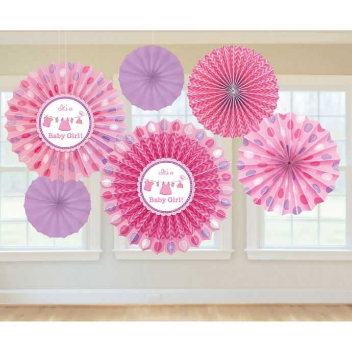 Amscan New Baby Fan Decorations - Pack of 6