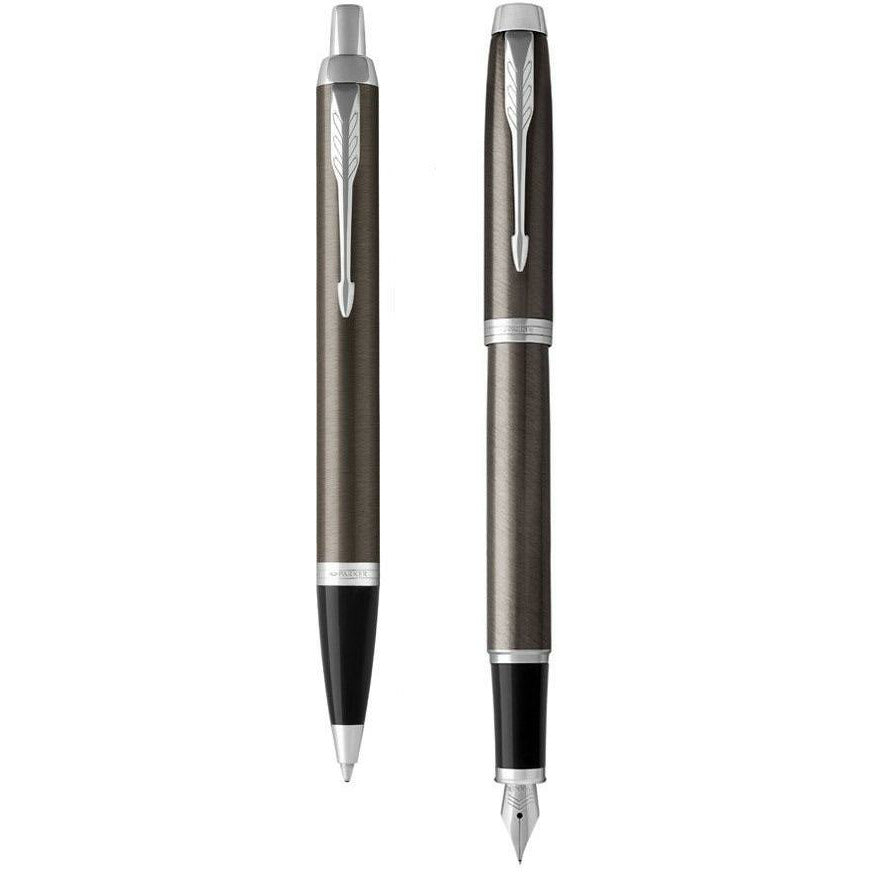 Parker IM Dark Espresso CT Fountain & Ballpoint Pen Set