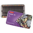 Derwent Studio Colouring Pencils Drawing & Colouring Ideal for Illustrating & Detailing Wax-Based Professional Quality - Tin Set