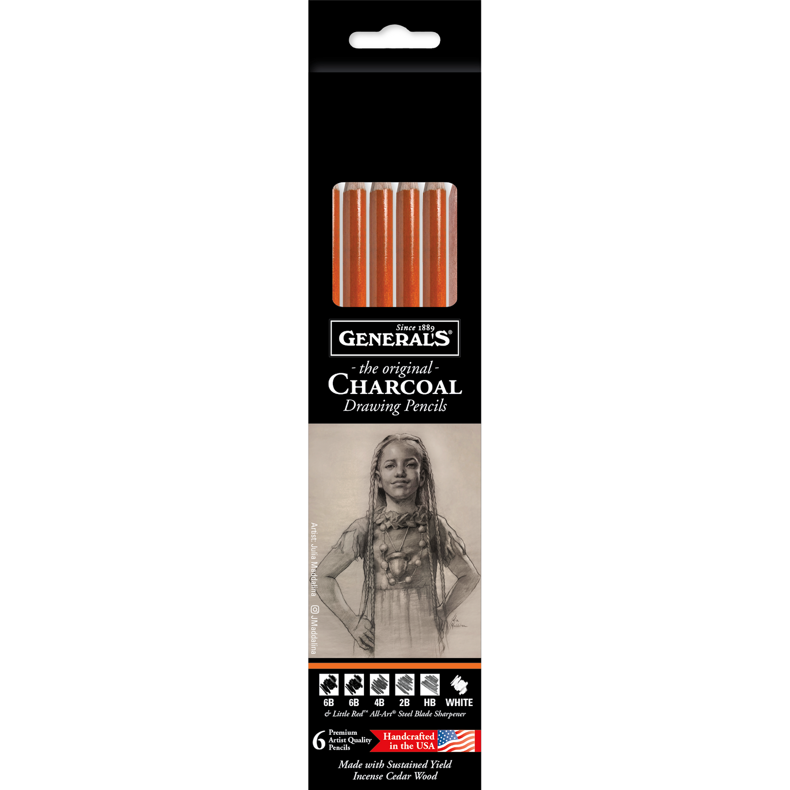 NEW General's Charcoal Pencil - Set of 6 Pencils