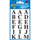 Zweckform A-Z Labels 1.5mm  Black on Transparent Squares 20x20mm - Pack of 36