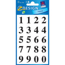 Zweckform 0-9 Numbers Labels - Black on Transparent